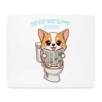 Corgi-Nachrichtensprecher über das Design eines niedlichen Hundes auf der Toilette - Mousepad (Querformat) - Weiß - Vorne