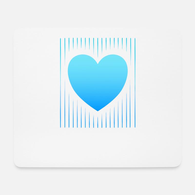 blaues Herz blaue Linien - Mousepad (Querformat) - Weiß