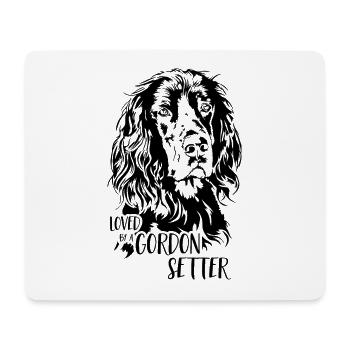 Aimé par un chien Gordon Setter Talking - Tapis de souris (format paysage) - blanc - Devant