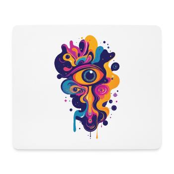 bunte psychedelische Kunst Grafik LSD Farbtropfen - Mousepad (Querformat) - Weiß - Vorne