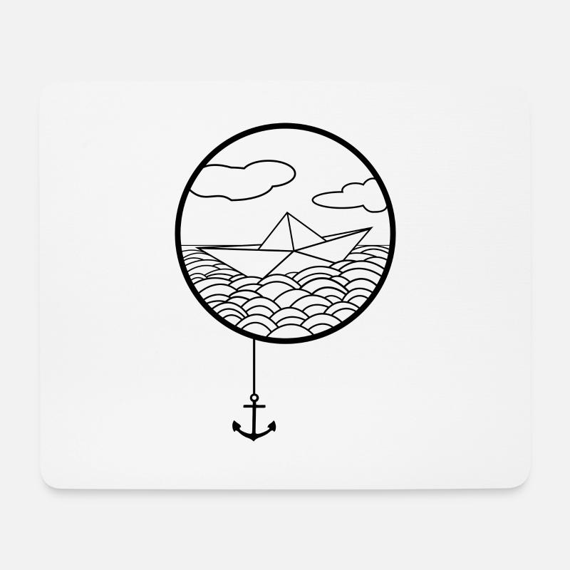 paper boat - Mousepad (Querformat) - Weiß