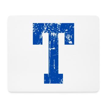 Buchstabe t Sport Retro - Mousepad (Querformat) - Weiß - Vorne