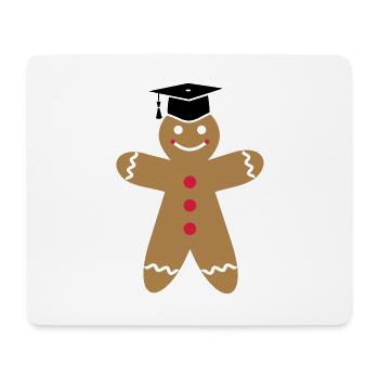 Doktorhut auf Lebkuchenmann Examen Doktorarbeit - Mousepad (Querformat) - Weiß - Vorne