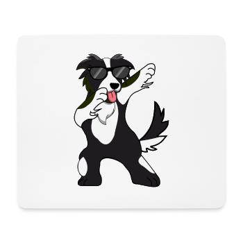 Border Collie Dabbing Dab Dance Gift - Mouse Pad (horizontal) - white - Front