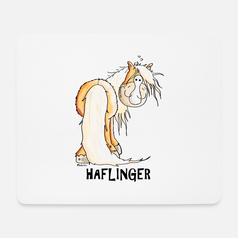 Happy Haflinger - Mousepad (Querformat) - Weiß