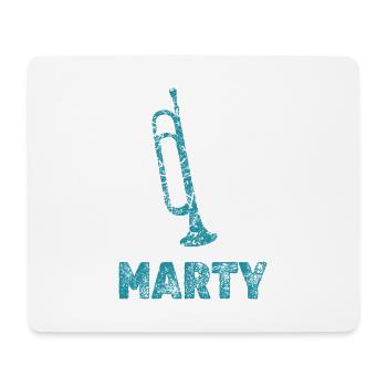 Marty als Trompeten - Mousepad (Querformat) - Weiß - Vorne