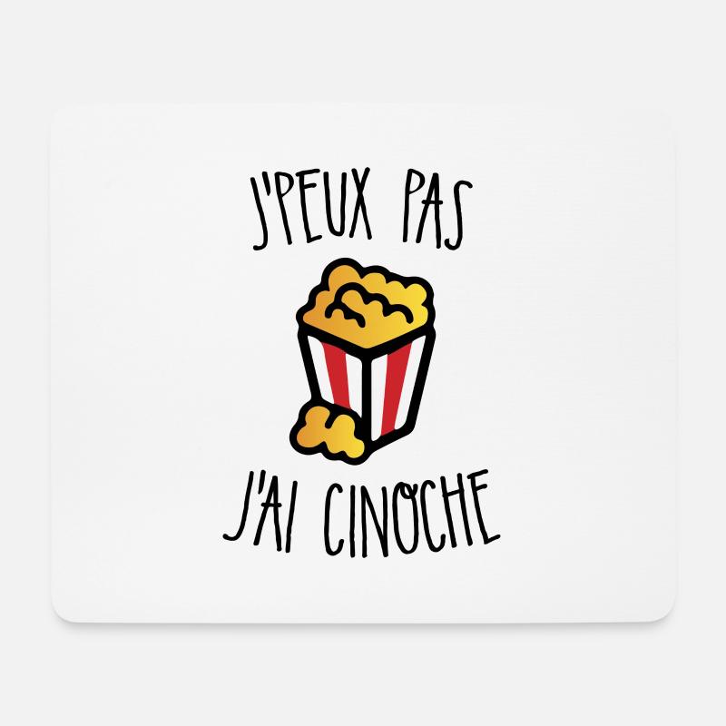 J'peux pas j'ai cinoche - Tapis de souris (format paysage) - blanc