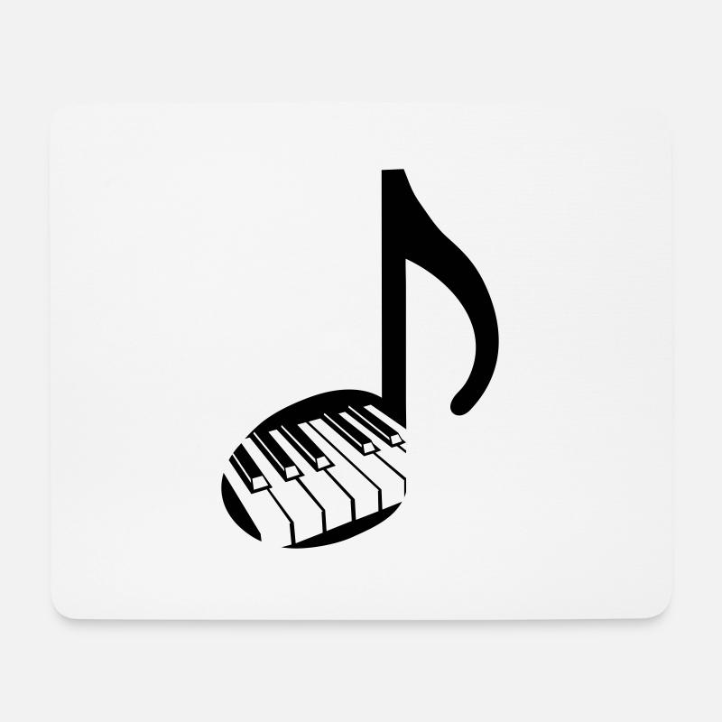 Musiknote und Klavier - Tasten - Mousepad (Querformat) - Weiß