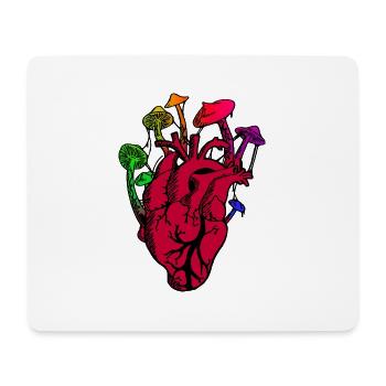 The Mushrooms life in the heart ♡ - Mouse Pad (horizontal) - white - Front