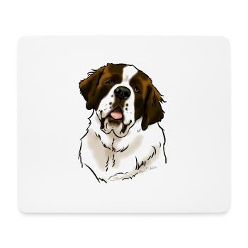 St. Bernard dog's head (clear textiles) - Mouse Pad (horizontal) - white - Front