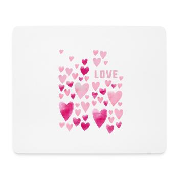 Love,Heart,Watercolor,Heart, Graffiti, Love, - Mouse Pad (horizontal) - white - Front