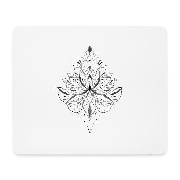 Ornamental lotus flower oriental mandala beads - Mouse Pad (horizontal) - white - Front