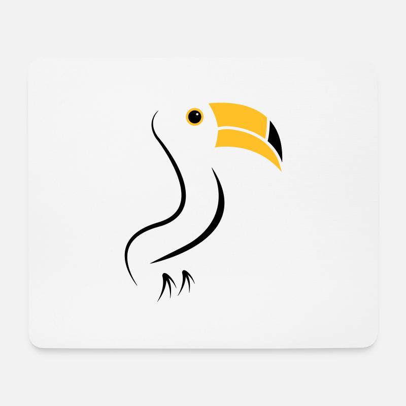 toucan silhouette - Mouse Pad (horizontal) - white