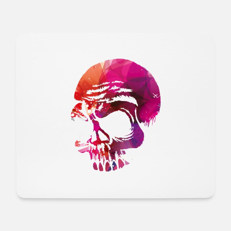 Totenschädel Go Hard - Mousepad (Querformat) - Weiß