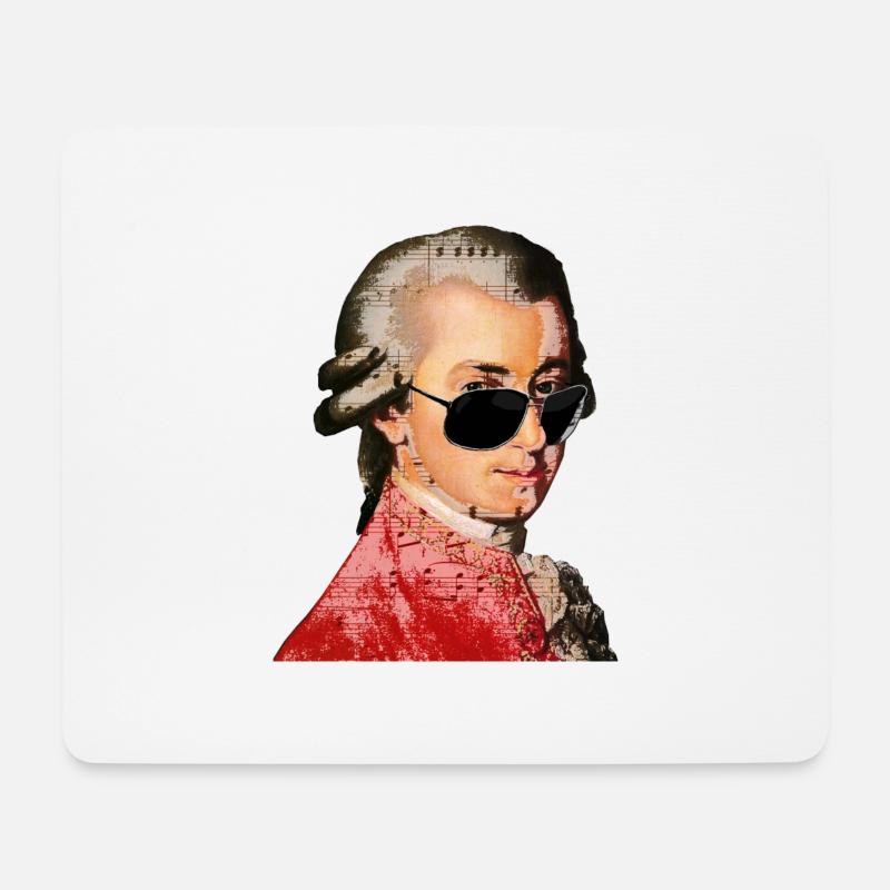 Wolfgang Amadeus Mozart - Mousepad (Querformat) - Weiß