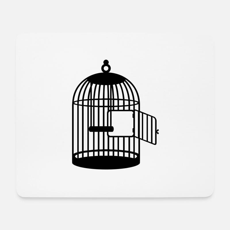 gabbia vuota aperto / empty cage (1c) - Tappetino per mouse (orizzontale) - bianco