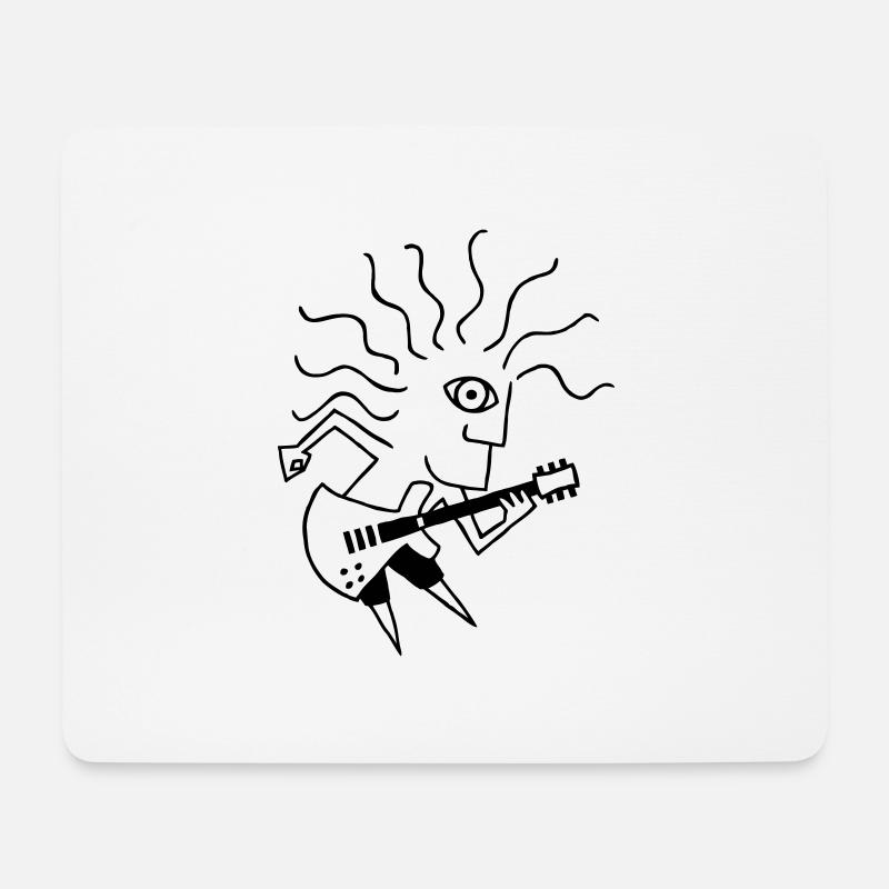 E-Gitarre-Spieler / E-Guitar-Player - Mousepad (Querformat) - Weiß