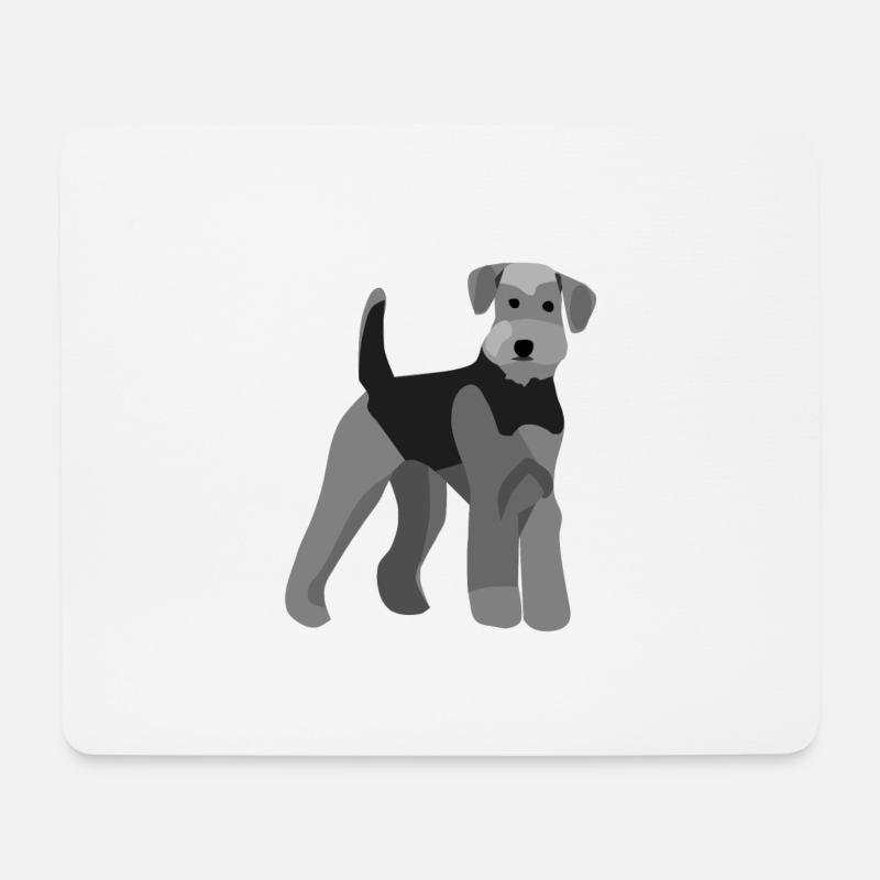 Airedale Terrier vorne - Mousepad (Querformat) - Weiß