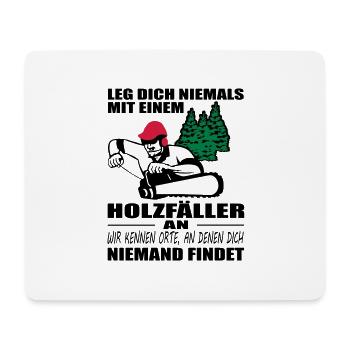 Holzfäller mit Motorsäge - Mousepad (Querformat) - Weiß - Vorne