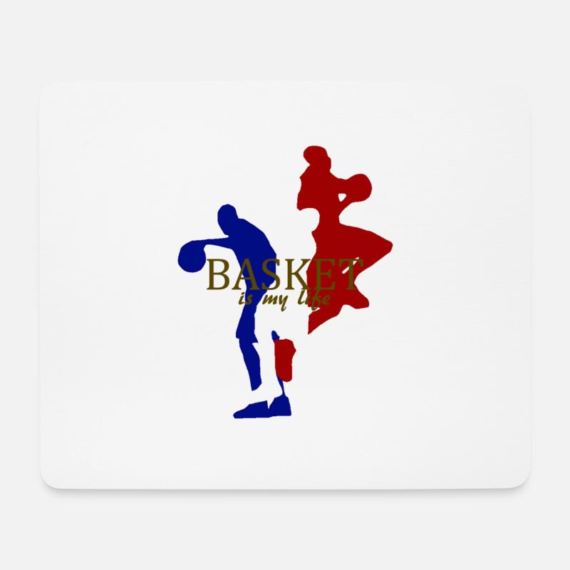 basket is my life - Mousepad (Querformat) - Weiß