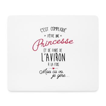 princesse et Aviron - Tapis de souris (format paysage) - blanc - Devant