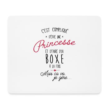 princesse et Boxe - boxeuse - Tapis de souris (format paysage) - blanc - Devant
