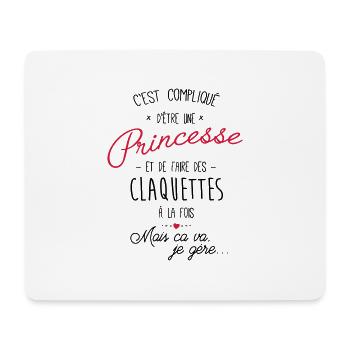 princesse et Claquettes - Tapis de souris (format paysage) - blanc - Devant