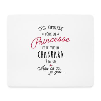 princesse et Chanbara - Tapis de souris (format paysage) - blanc - Devant