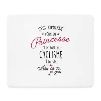 princesse et Cyclisme - Tapis de souris (format paysage) - blanc - Devant