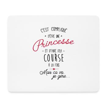 Princesse et Course - Tapis de souris (format paysage) - blanc - Devant