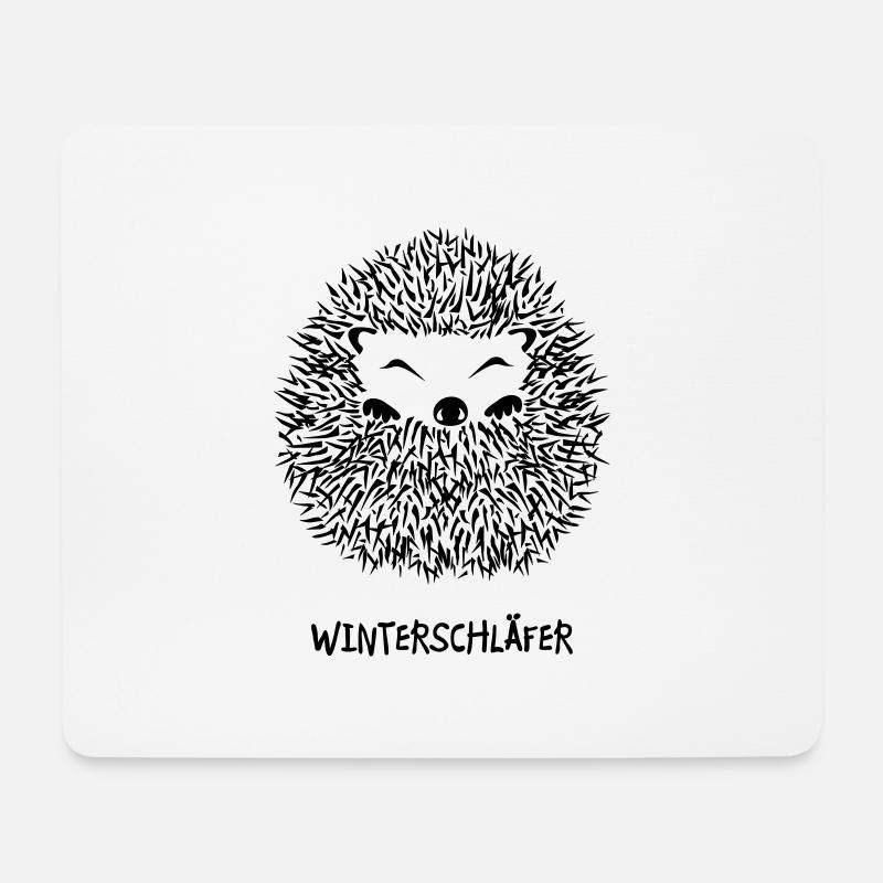 igel winterschlaf winterschläfer müde pennen - Mousepad (Querformat) - Weiß