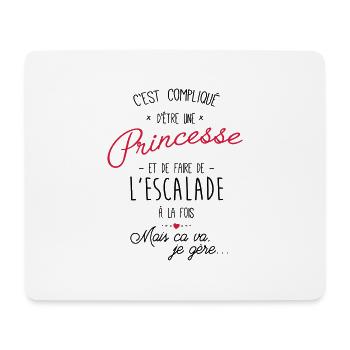 princesse et Escalade - Tapis de souris (format paysage) - blanc - Devant