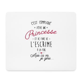 princesse et Escrime - Tapis de souris (format paysage) - blanc - Devant