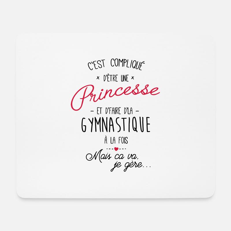 princesse et Gymnastique - Tapis de souris (format paysage) - blanc