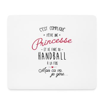 princesse et Handball - Tapis de souris (format paysage) - blanc - Devant
