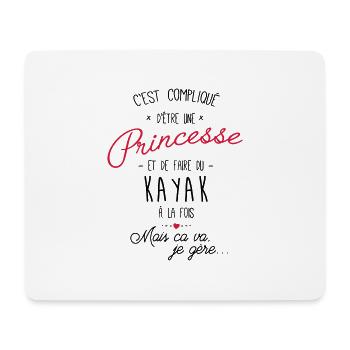 princesse et Kayak - Tapis de souris (format paysage) - blanc - Devant