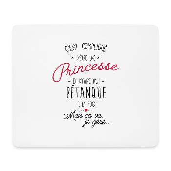 princesse et Pétanque - Tapis de souris (format paysage) - blanc - Devant
