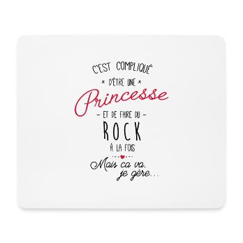 princesse et Rock - Tapis de souris (format paysage) - blanc - Devant