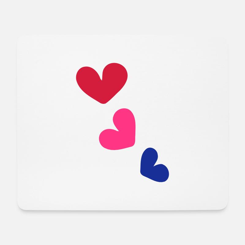3_colorful Herzen - Mousepad (Querformat) - Weiß