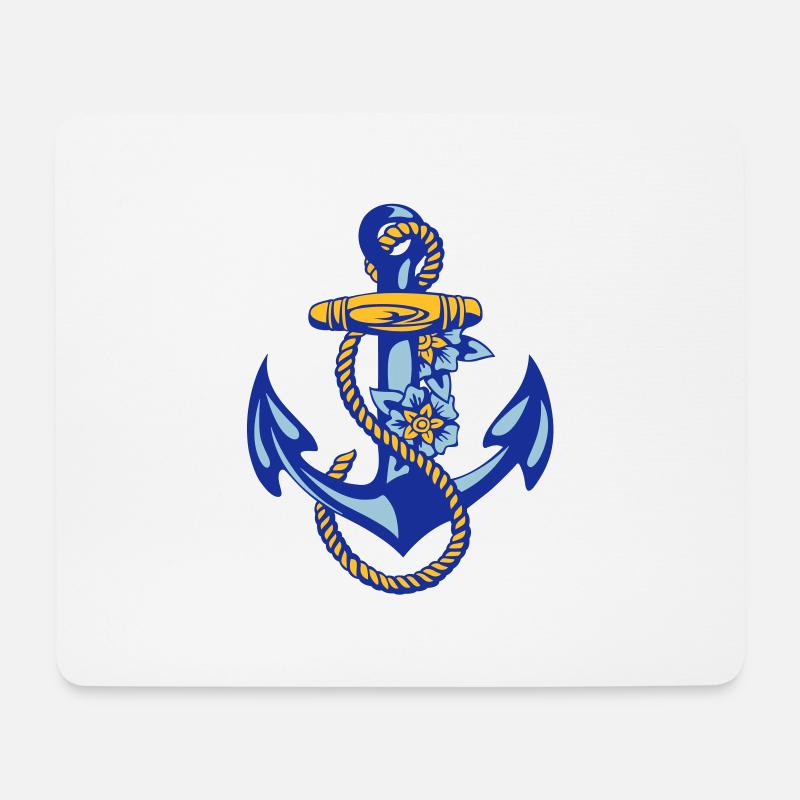 sailor anchor * - Mouse Pad (horizontal) - white