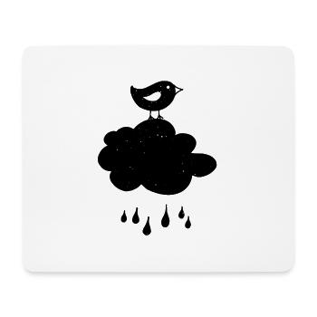 Bird rain cloud weather drawing - Mouse Pad (horizontal) - white - Front