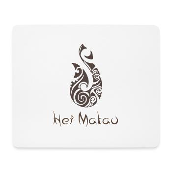 Maori Hei Matau Crochets de tatouage Idée cadeau - Tapis de souris (format paysage) - blanc - Devant