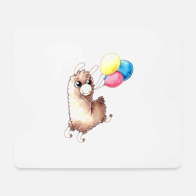 Geburtstags Alpaka - Mousepad (Querformat) - Weiß
