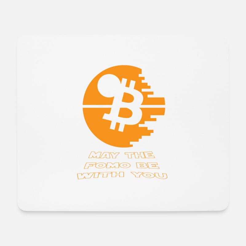 Bitcoin Star and Wars 2018 - Todesstern - Krypto - Mousepad (Querformat) - Weiß