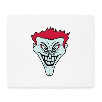 psycho psychopath verrueckt clown joker grinsen mu - Mousepad (Querformat) - Weiß - Vorne