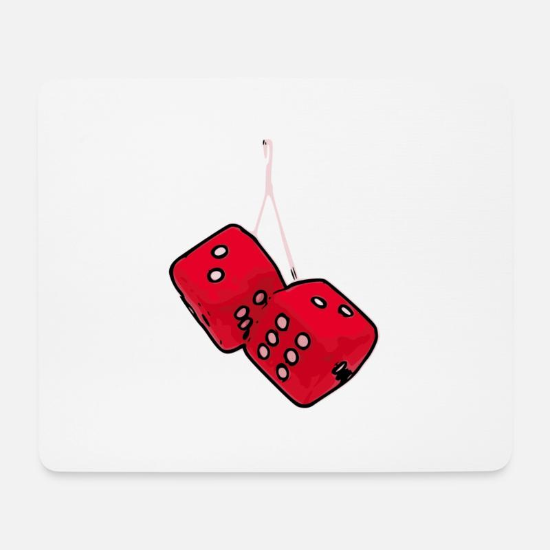 Autowürfel popart - Mousepad (Querformat) - Weiß