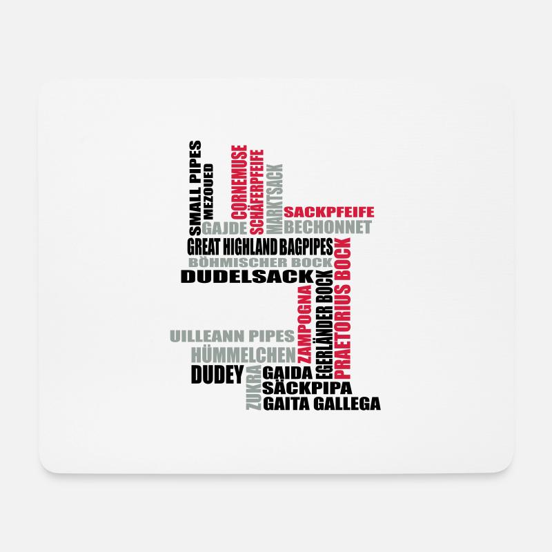 Sackpfeifen Textwolke - Mousepad (Querformat) - Weiß