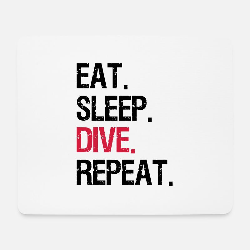 Eat Sleep Dive Repeat - Mousepad (Querformat) - Weiß