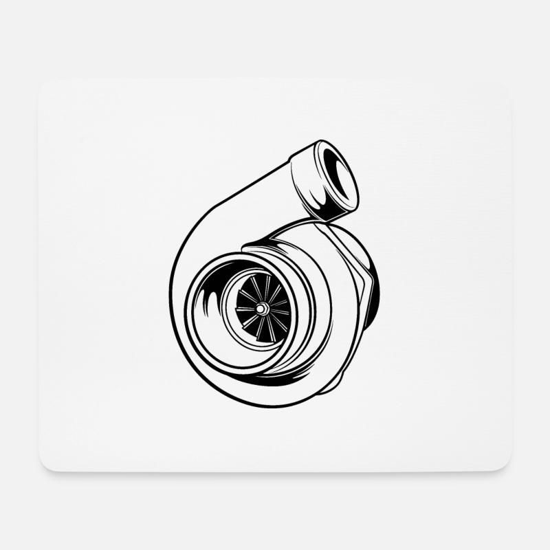 Turbo Turbolader Boost Ladedruck Tuning Geschenk - Mousepad (Querformat) - Weiß