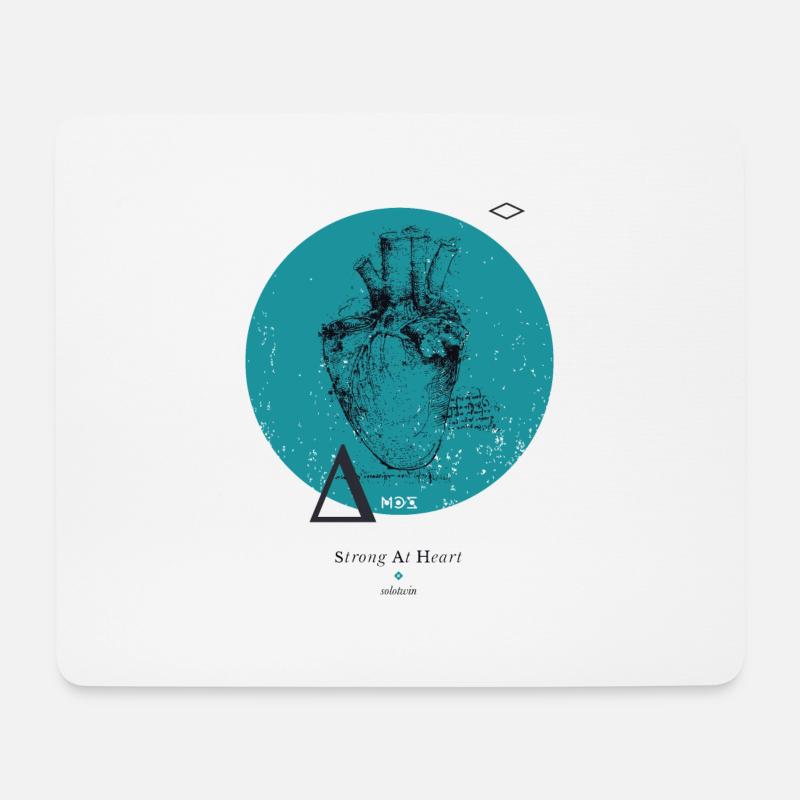 Strong At Heart ♡ - Mousepad (Querformat) - Weiß